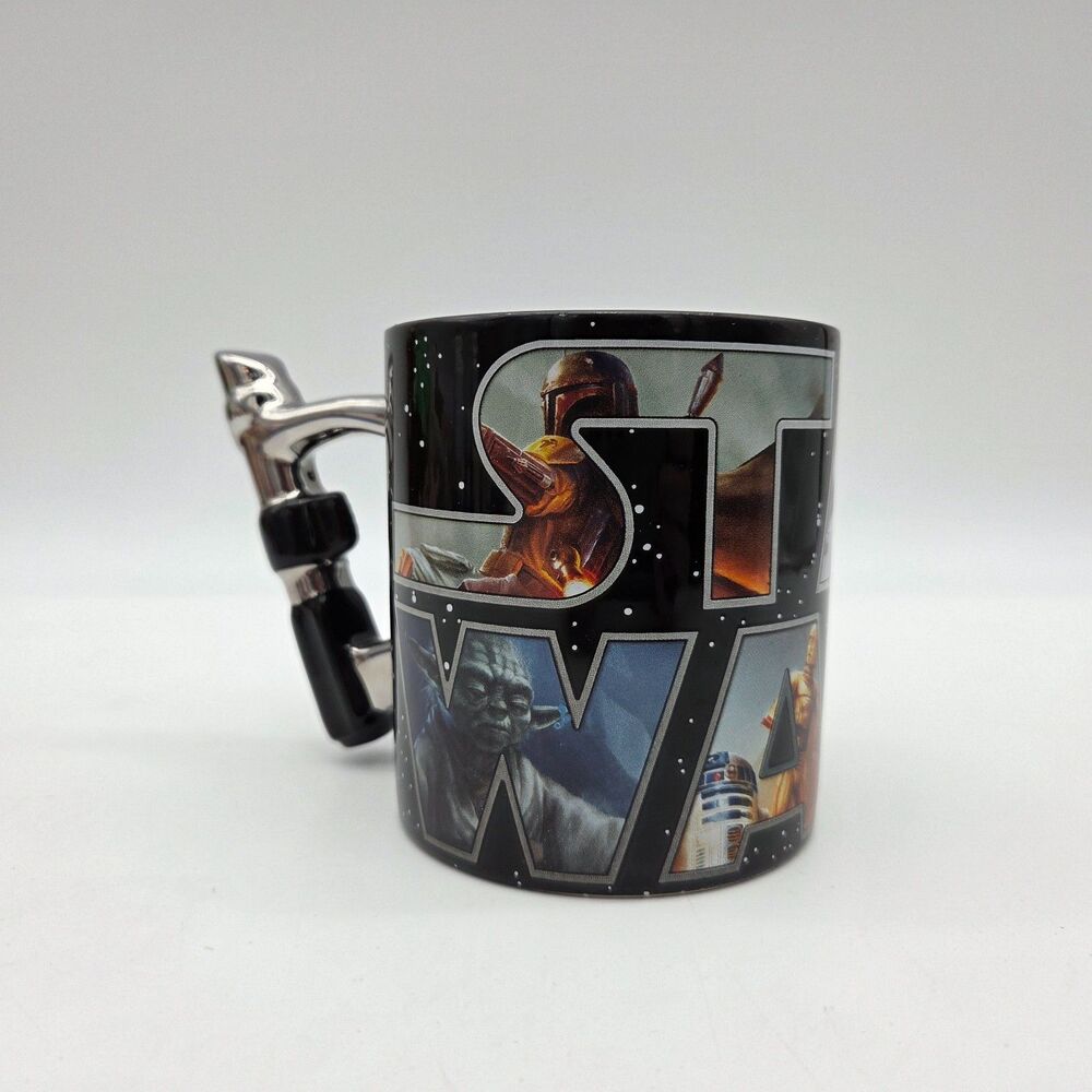 Star Wars Silver Buffalo Ceramic Coffee Mug 20oz Sculpted Lightsaber Handle
